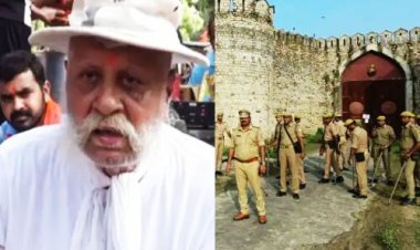 बाहुबली विधायक राजा भैया के पिता हाउस अरेस्ट: मोहर्रम गेट हटाने को दे रहे थे धरना