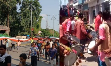 Hardoi: तिरंगे के साथ निकाली भगवान गणेश की विसर्जन यात्रा, गणपति बप्पा के जयकारों से गूंज उठा नगर