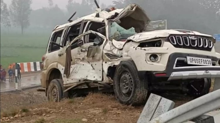 तेज रफ्तार स्कार्पियो डिवाइडर से टकराई: चार की मौत, दो की हालत गंभीर