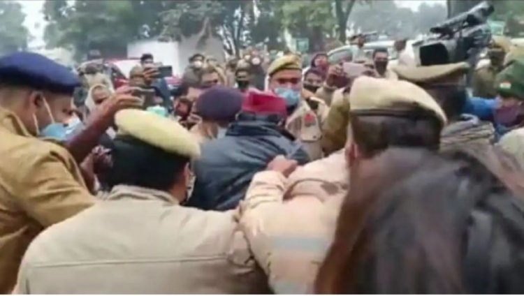 सपा कार्यकर्ता ने की कार्यालय के बाहर आत्महत्या की कोशिश: घटना के बाद हुई अफरातफरी