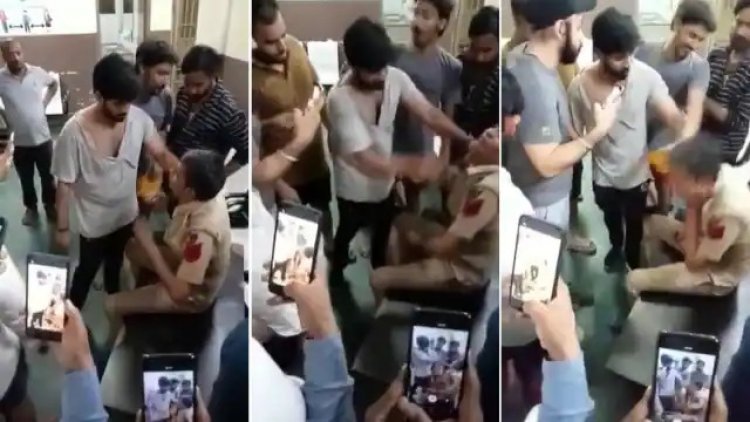 बेख़ौफ़ अपराधियों ने थाने के अंदर की पुलिसकर्मी की पिटाई: दो गिरफ्तार