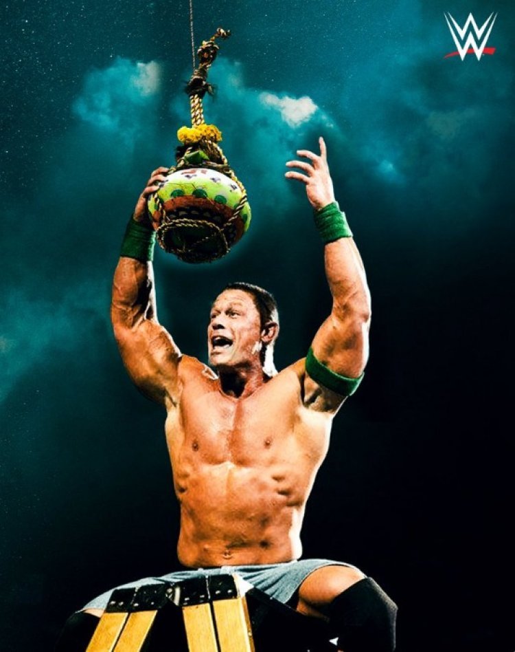 जन्माष्टमी के अवसर पर WWE के रिंग में मटकी फोड़ते दिखे जॉन सीना, फैन्स ने किये मजेदार कमेंट्स