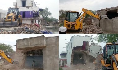 Fatehpur: अतीक के करीबी के घर पर चला बुल्डोजर,करोड़ो   की संपत्ति को किया ज़मीदोज़